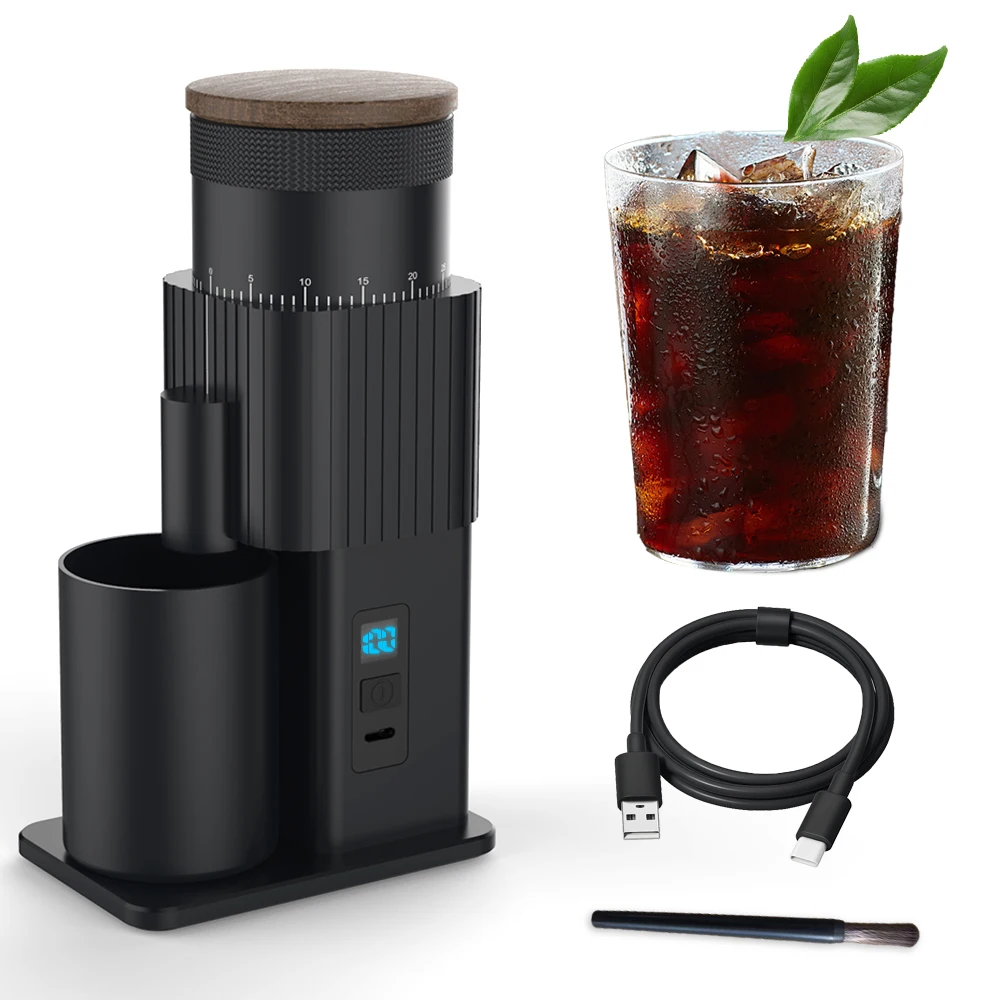 

CF WISDOM электрическая кофемолка перезаряжаемая из нержавеющей стали 402, шестизвездочная регулируемая кофемолка для кофейных зерен, портативный подарок