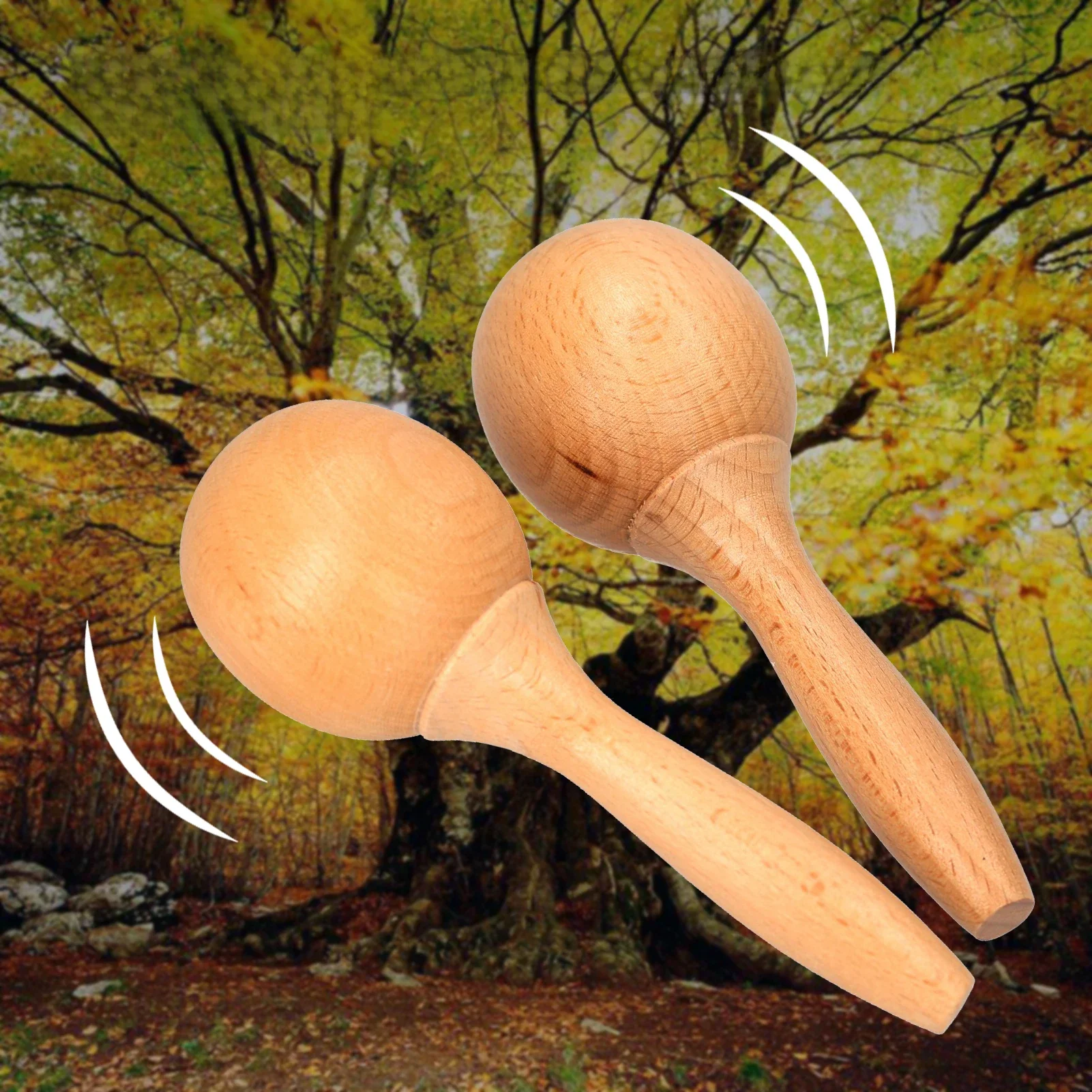 Maraca en bois de hêtre pour enfants, paire de hochets, Shaker Régions ba, PerSCH, Maraca, 1 paire
