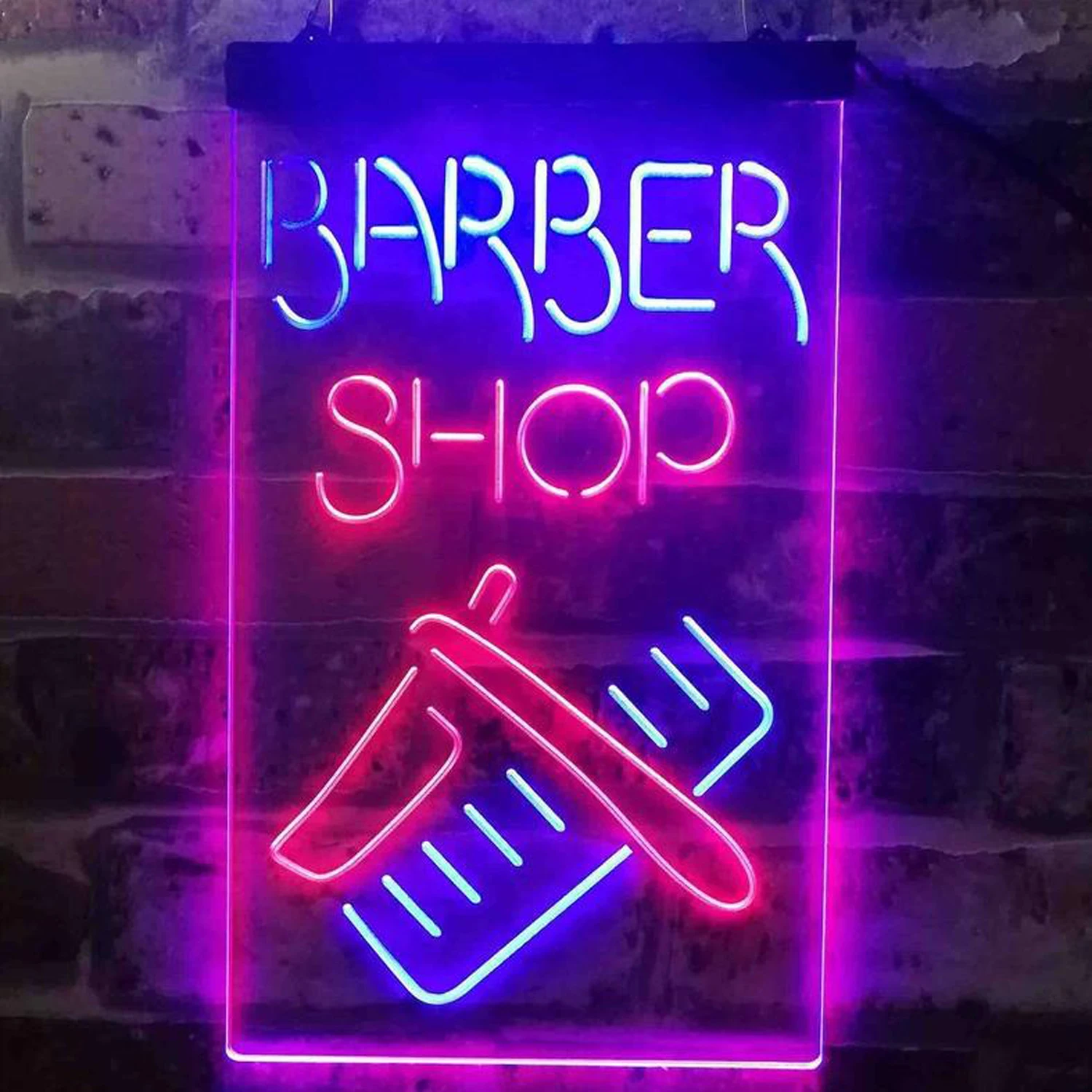 

Custom Dual Color Neon Sign Barber Neon Signs for Wall Decor Barber Shop Neon Decor Custom Hair Salon Neon Lights Luminous Sign