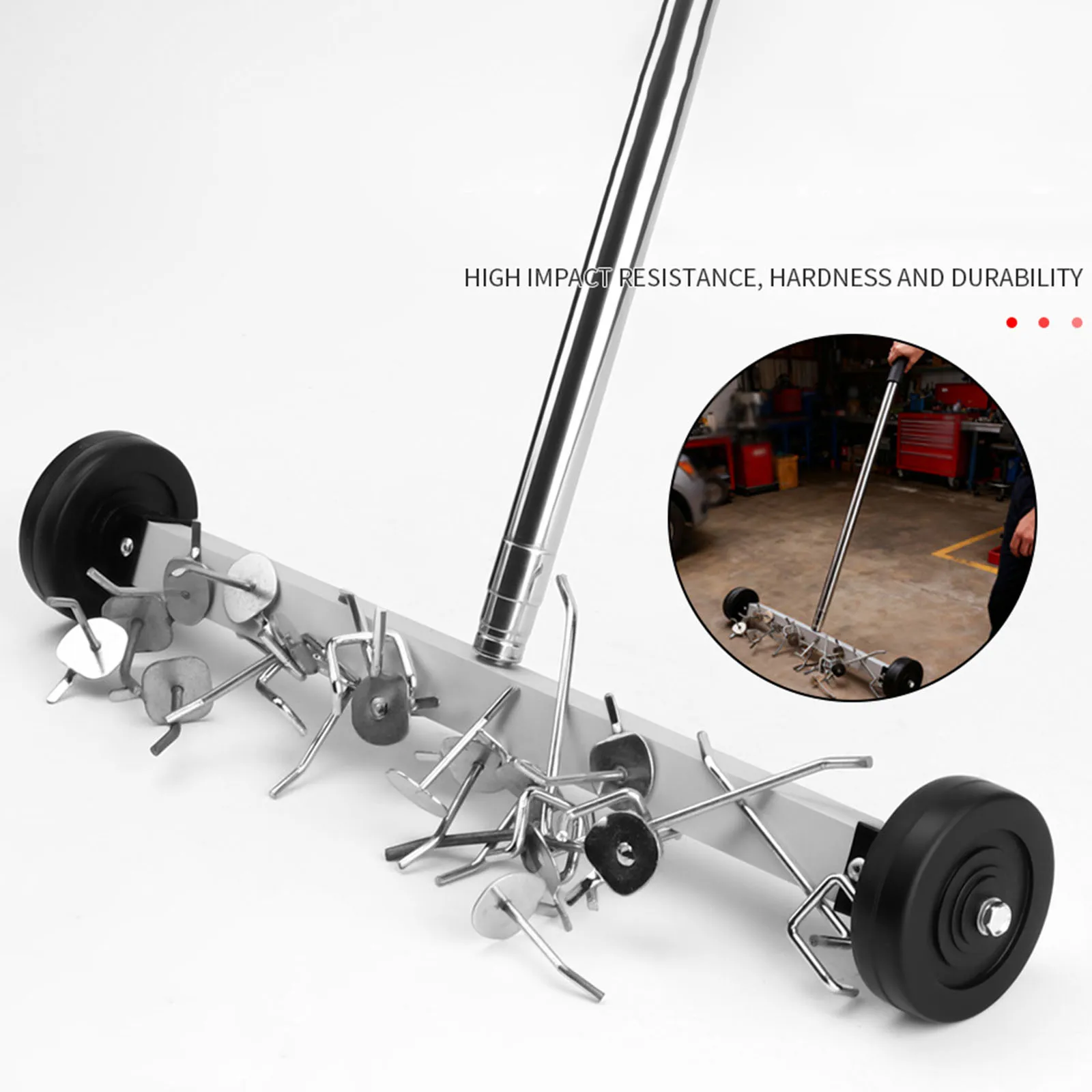 17 inch Handheld Lightweight Scavenger Telescoping Sweeper  Handheld Picker Screws Nails Parts Sweeper for Workshops