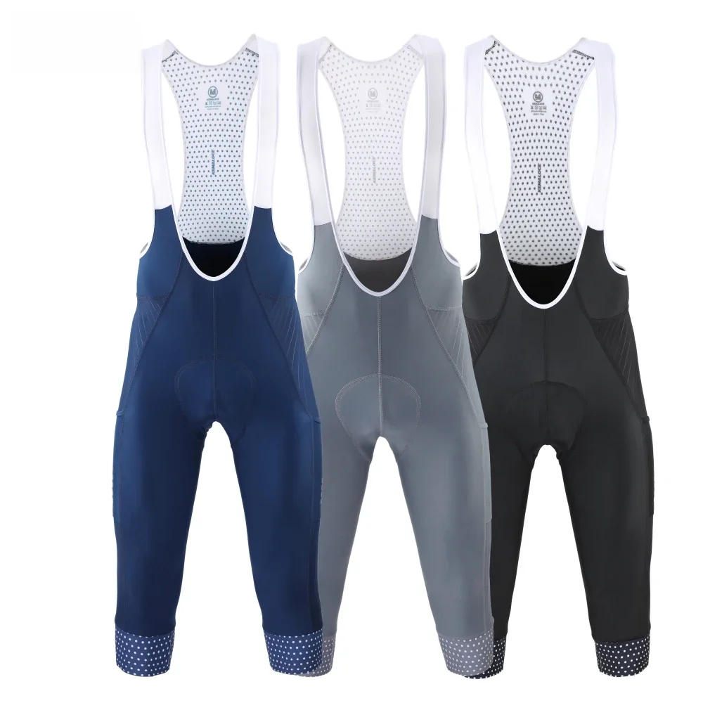 AliExpress KEMALOCE Men Cycling 3/4 Pants Shorts Blank Blue/Black/Grey 5D Gel Pad MTB Bike Bib Pants Top