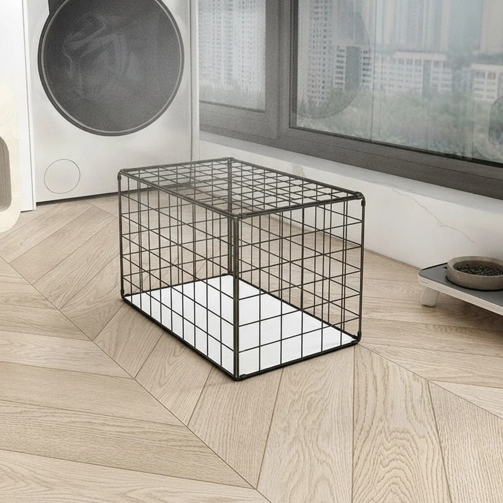 Iron Mesh Cat Cage for Sunbathing and Anti-Fungal Protection, Portable Pet Enclosure for Small Cats