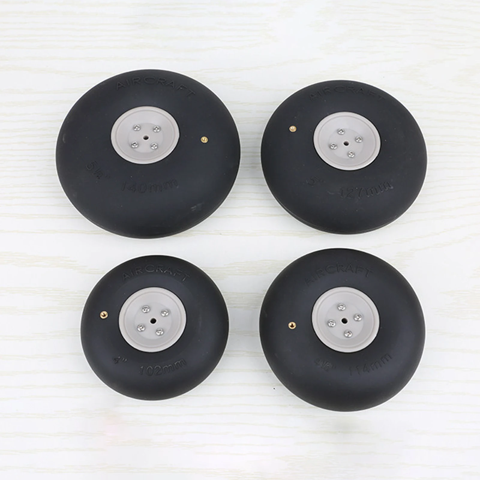 1PC RC Airplane Wheel with Air Valve Professional Large Aircraft Model Wheel Single Fixed Wing Tire for DIY Assembly Enthusiasts