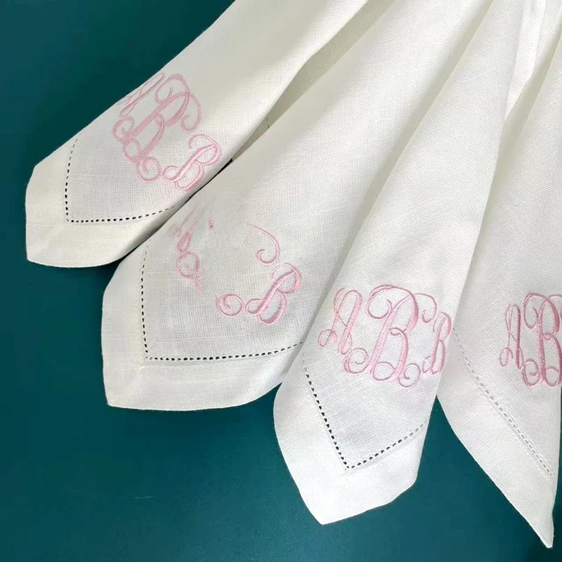 6 Stück maßge schneiderte Servietten personal isierte monogramm ierte klassische Servietten