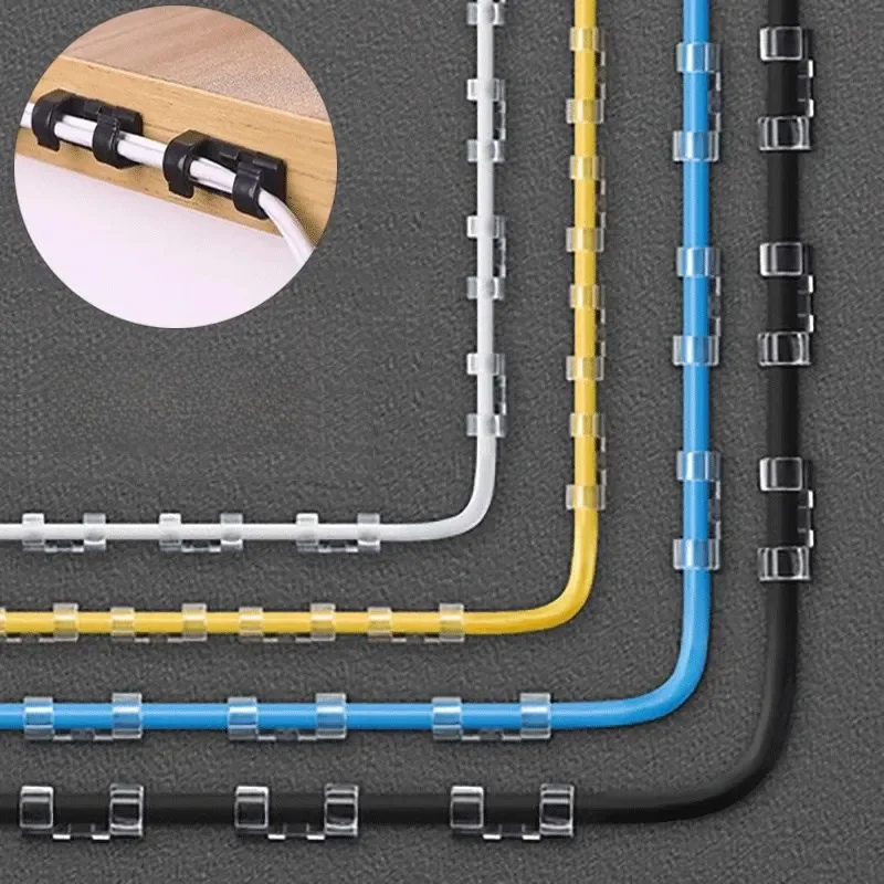 Organisateur de câbles USB, 20/5 pièces, support enrouleur de fil, écouteurs, souris, Clip de protection, crochets adhésifs, pince de bureau