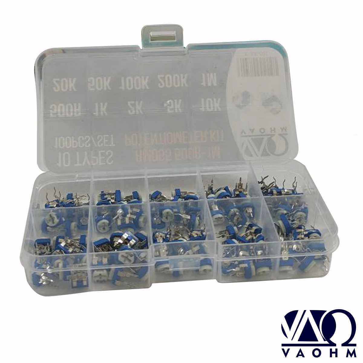 10 TYPES 100 PCS RM065 500R-1M Potentiometer Trimmer Kit