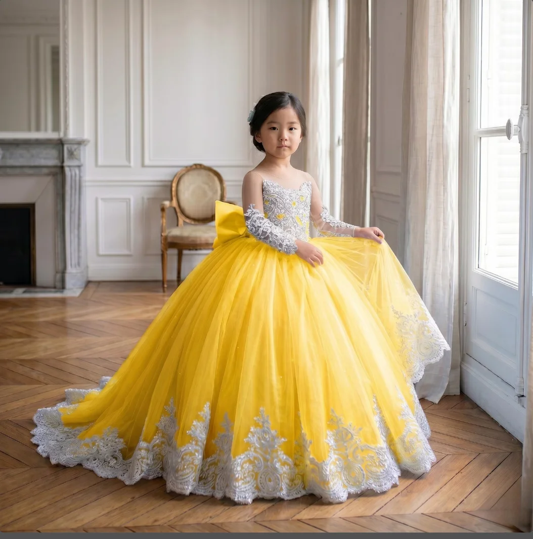 

Flower Girl Dress, Girls Tulle Ballgown, Princess Wedding Dress for Girls, Lace Sequin Birthday Party Gown, Baptism Dress, Toddl