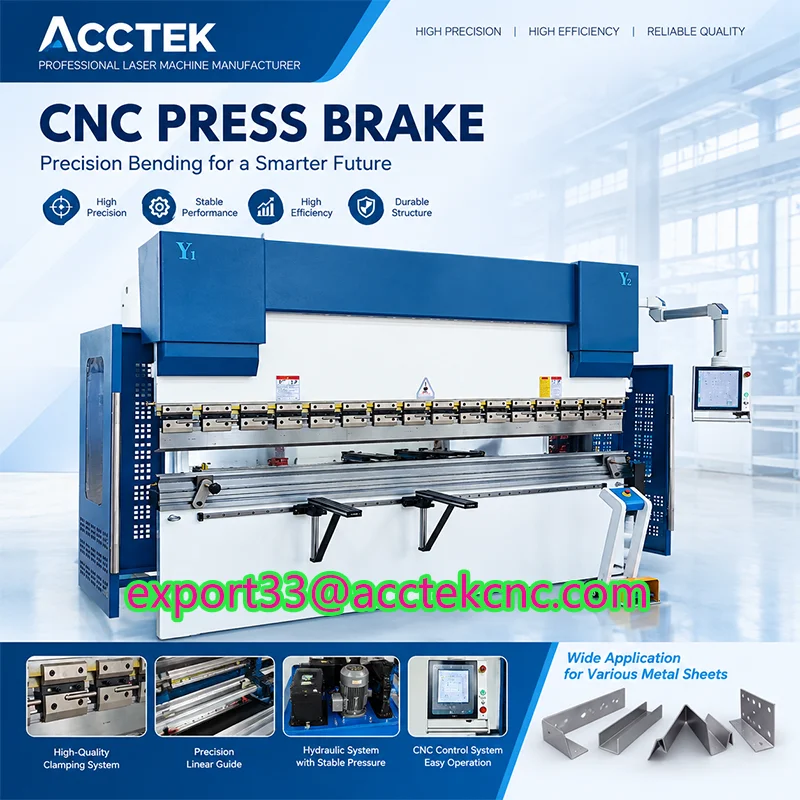 Hydraulic Sheet Metal Bender Press Brake - Prensa Hidráulica CNC AccTek WE67K com