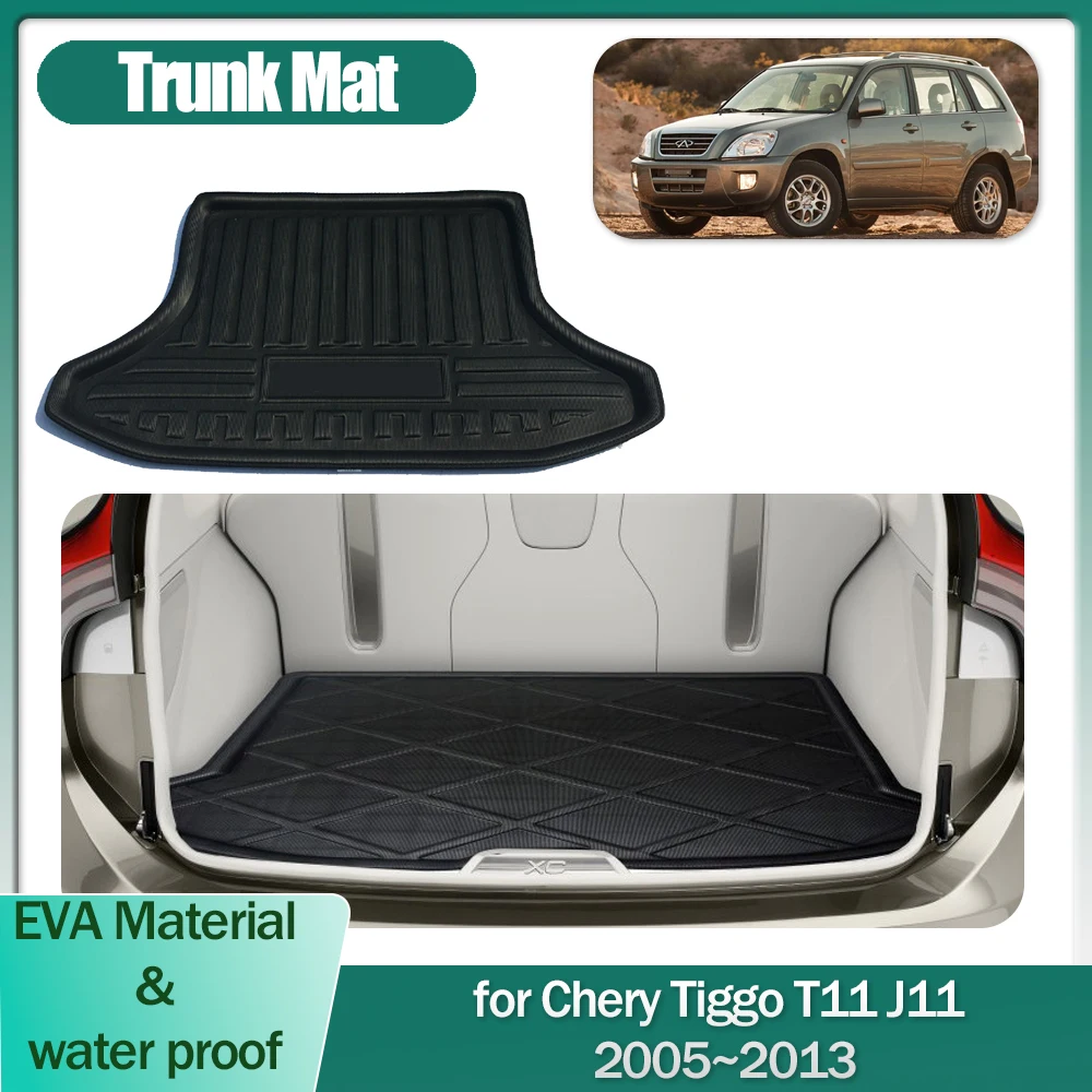 

Коврик в багажник автомобиля Chery Tiggo T11 J11 2005~2013 2006 2007, 2008 2009 2010 2011 2012 подкладка для багажника, поддон для пола, коврик для багажа, водонепроницаемый чехол, аксессуары