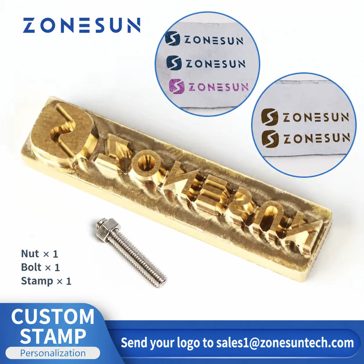 ZONESUN Custom Logo Leather Stamp Hot Brass Branding Iron Brand Heating Wood Skin Paper Cake DIY Gift Personalized Stamping Mold