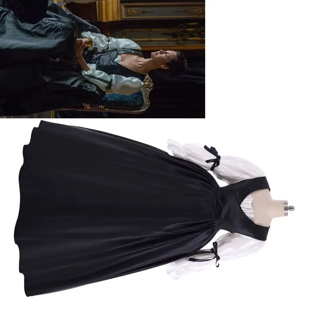

TV Series Outlander Cosplay Costume Claire Fraser Rococo Black Dress Medieval Masquerade Ball Gown Female Custom Made