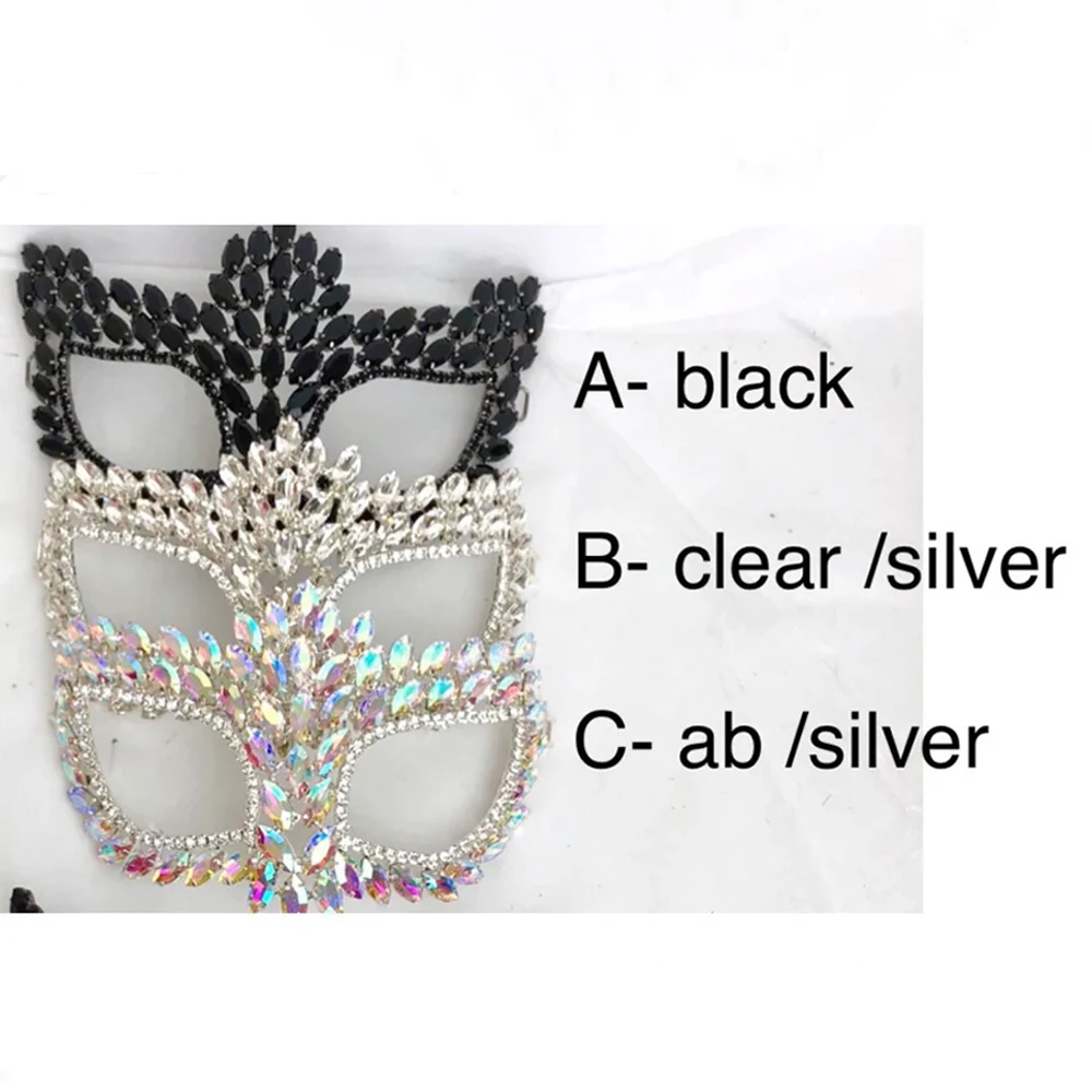 Gorgeous Diamond Masquerade Mask Rhinestone Women Luxury Crystal Face Jewelry Guard Prom Performance Rhinestone Eyes Decoration