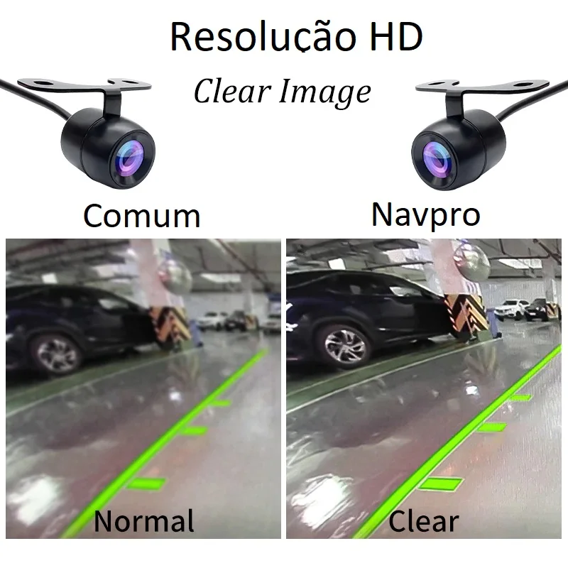 Camera de ré / frontal automotiva universal modelo borboleta resolução HD à prova d\'agua para Central Multimidia NAVPRO CASKA