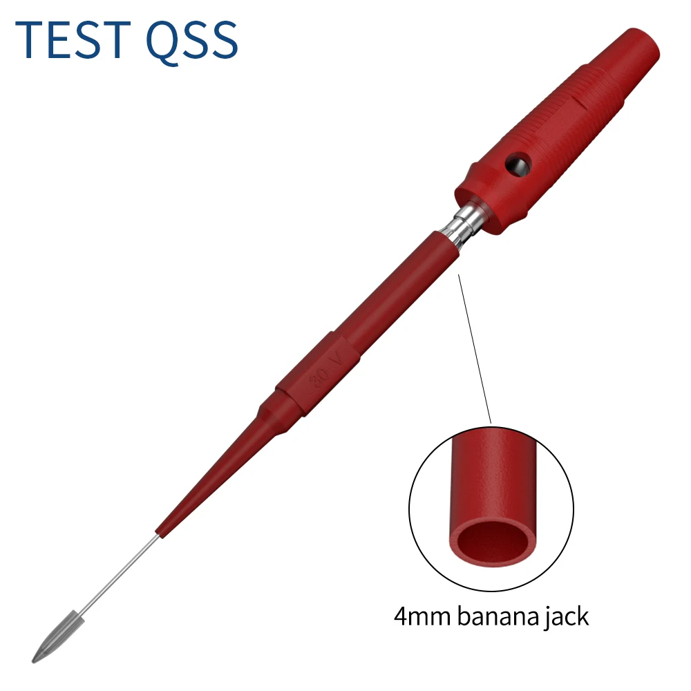 QSS 10PCS Test Probe Needle Stainless Steel Piercing Back Probe with 4mm Banana Socket Electrical Tool - Image 5