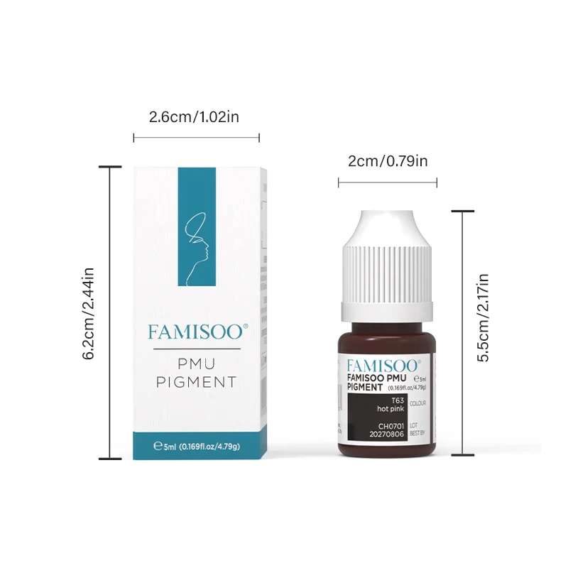 FAMISOO5ml الوشم الصباغ المهنية الصباغ وكيل الصباغ الصغير رمادي بني مناسبة لمجموعة ماكياج شبه دائمة الحاجب العين