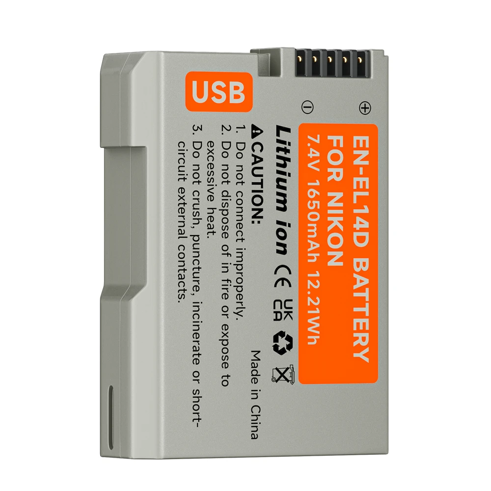 PALO EN-EL14 EN-EL14a ENEL14 EN EL14 EL14a Battery With TYPE-C USB Inport for Nikon D3100 D3200 D3300 D5100 D5200 D5300 P700