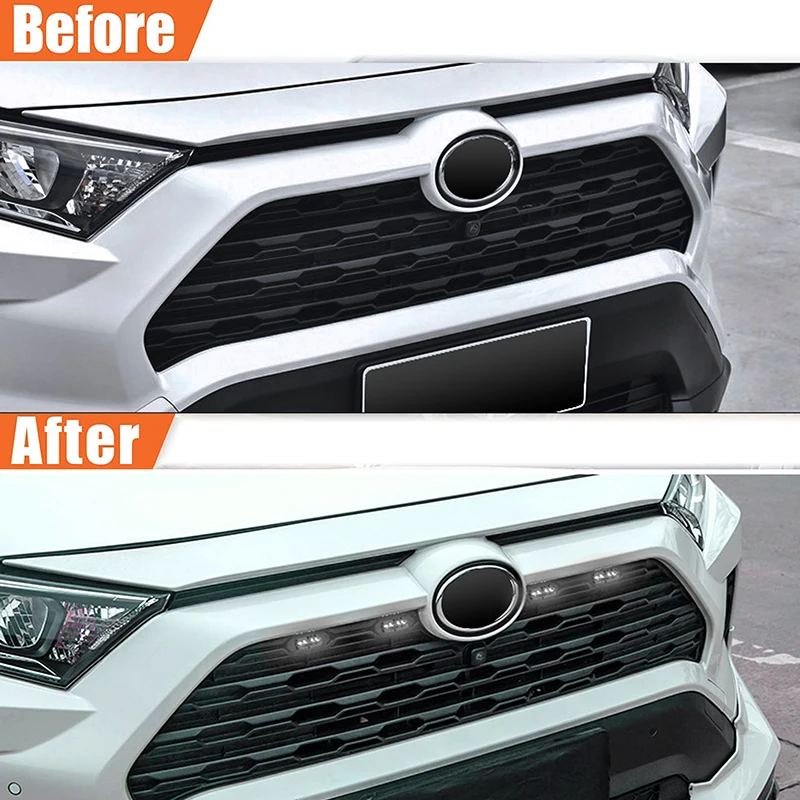 For Toyota RAV4 Grill Light Car Front Grid Warning Daylights DRL Daytime Running Lamp 2019-2022