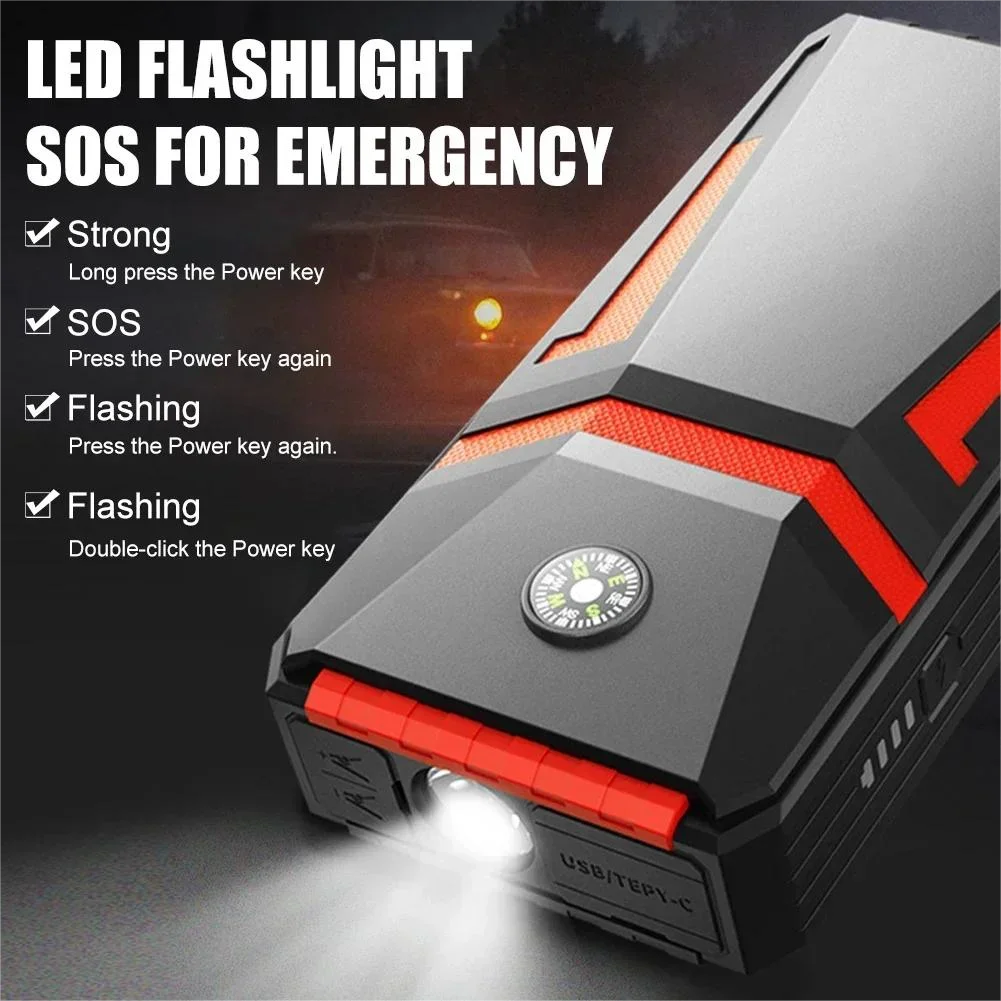 30000mAh Car Jump Starter Booster Battery Starter Start-up Car Charger Portable Power Bank Emergency Auto Starting Device