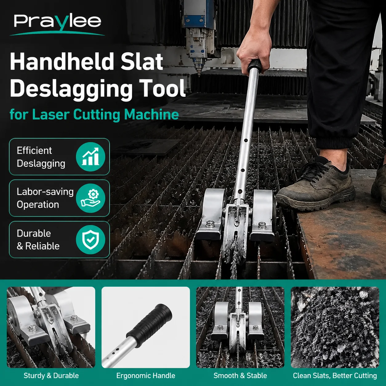 Laser Cutting Slag Remover Manual for Sword Grid  Rack Safe Small Handheld Cleaning Tool for Laser Cutting Machine