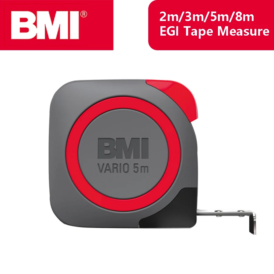 

BMI 411 Series Retractable Tape Measure with mm Graduation 2M/3M/5M/8M EC Class Ⅱ High Precision Woodworking Anti-fall Measure