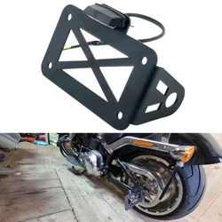 1 Set Motorcycle Side Mount LED License Plate Light Universal Motorbike Registration Number Holder Bracket With Rear Lamp