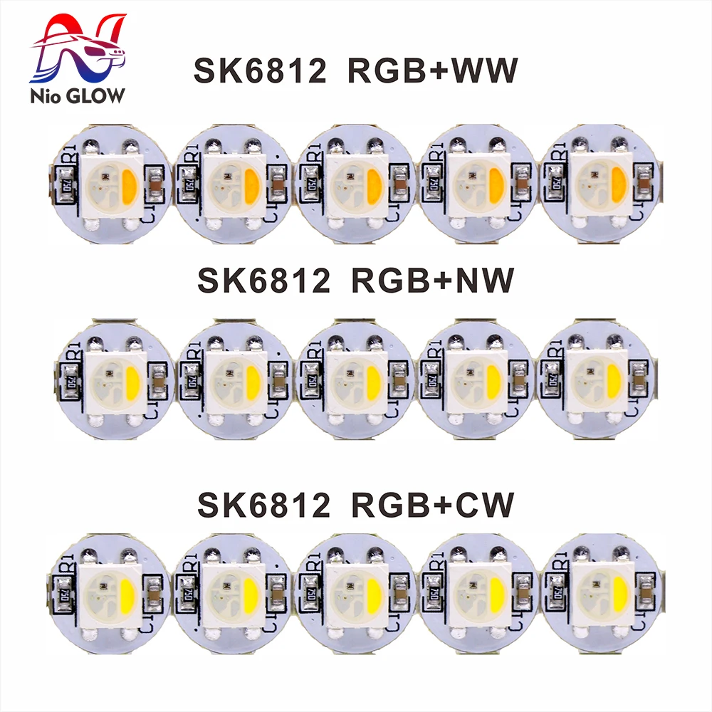 WS2812B SK6812 RGBW SMD Chips tablero disipador de calor de luz WS2811 IC 5050 SMD RGB LED SK6812 RGB RGBW RGBNW RGBWW negro blanco PCB 5V LED
