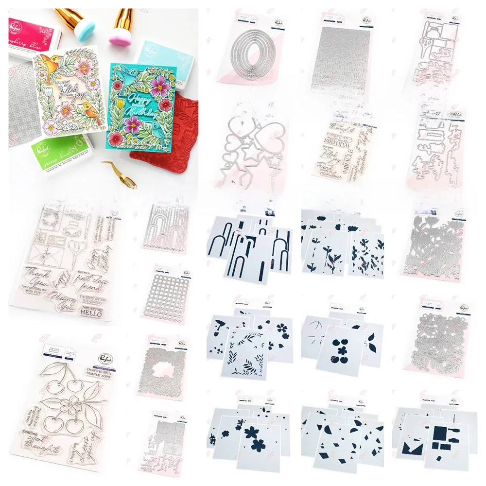 Pure Bliss – lot de timbres à fleurs fraîches roses, pochoir, carte de vœux pour Scrapbook, Album fait à la main, nouvelle collection février 2025