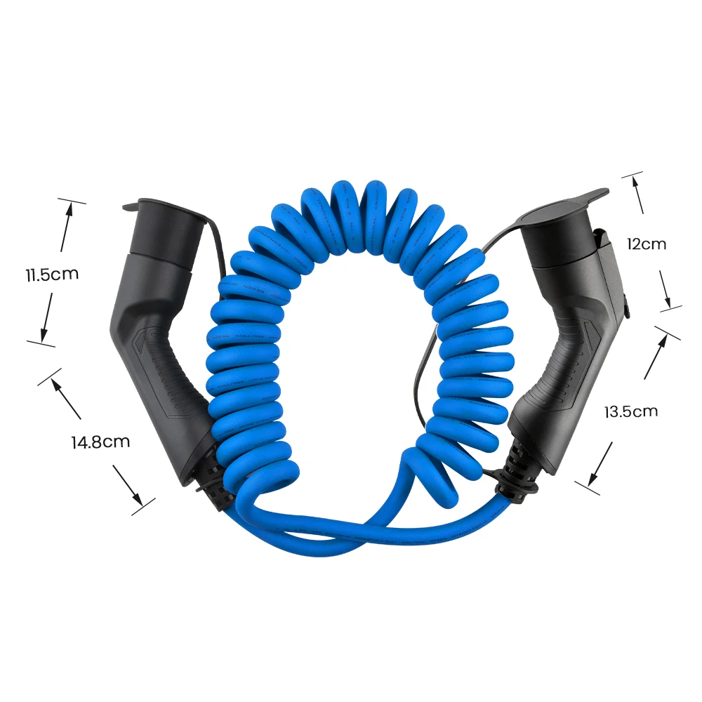 Morec EV Charging Cable 32 A 7.2KW 1Phase Electric Vehicle Cord for Car Charger Station Type 1 to Type 2 Plug Adapter J1772 5M
