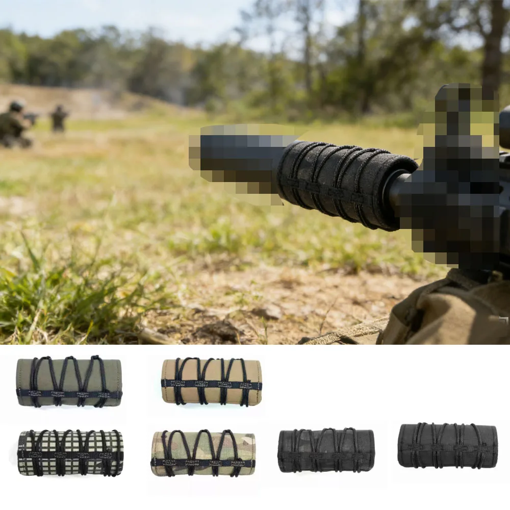 

Tactical 4.72 inch FDE Full Auto Suppressor Cover with High Temp Silicone Case and Cinch Straps for Outdoor Shooting Hunting