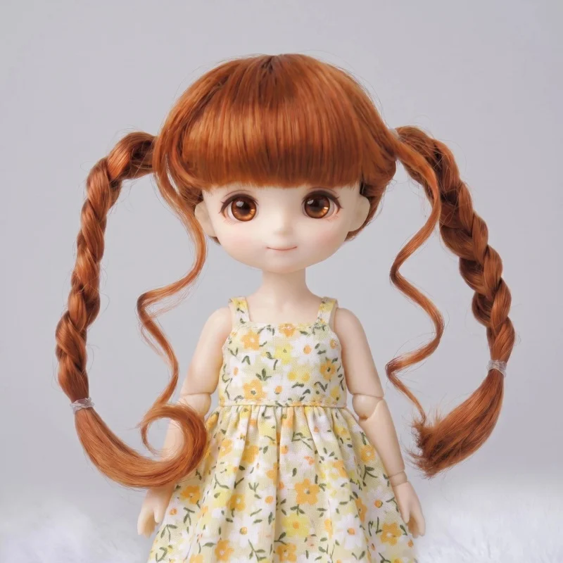 1/8 Fashion Long Braids Synthetic Mohair BJD Wig For Doll Head Circumference 13-15cm Suit Size 5-6inch OB11 Doll Hair Accessory