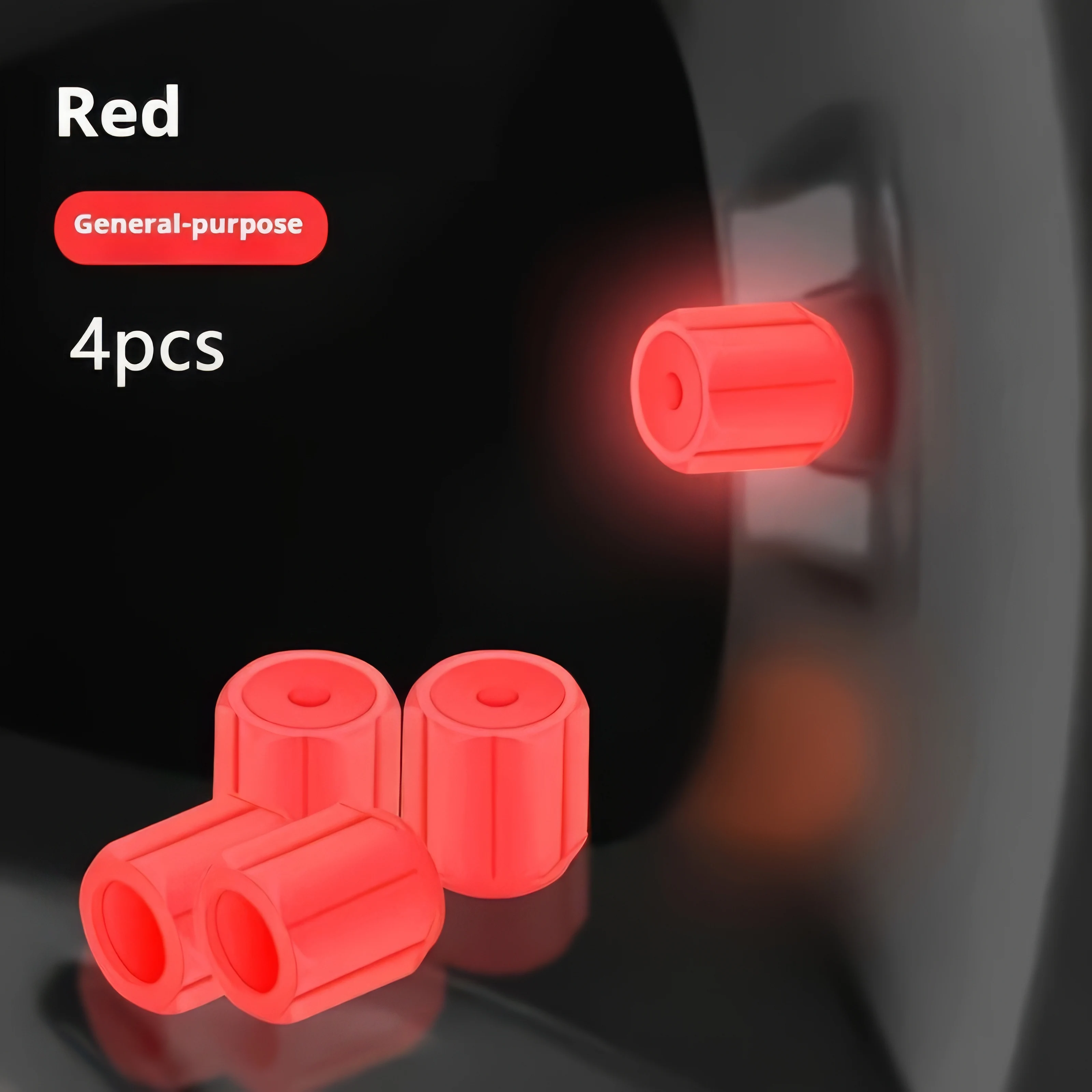 Quick-Install Safety Glow Valve Caps (4-Pack): Small & Mighty Nighttime Warning for Tires