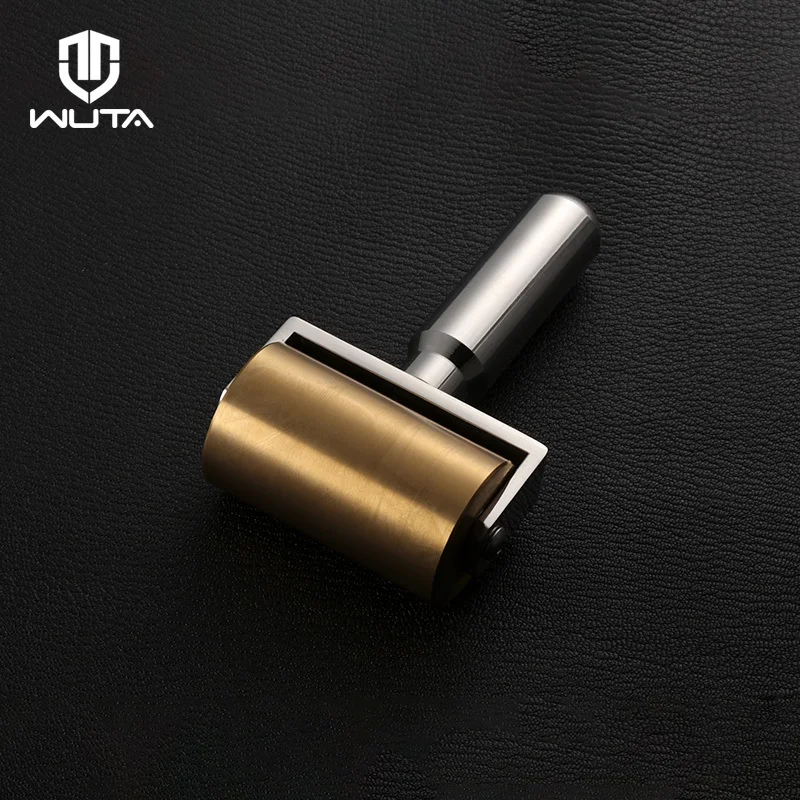 

WUTA Design 1000g Smooth & Silent Solid Brass+Stainless Steel Leather Craft Roller Edge Creaser Glue Laminating DIY Tools 65mm