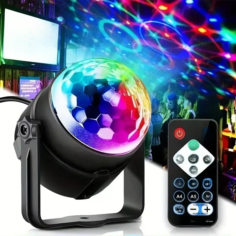 Lampa LED Sceniczna Disco Obrotowa Kula DJ Stroboskop Kolorowa Magiczna Taniec Samochód Ambient RGB Prezent Świąteczny Impreza Klub Samochód Laser Show — zdjęcie 2