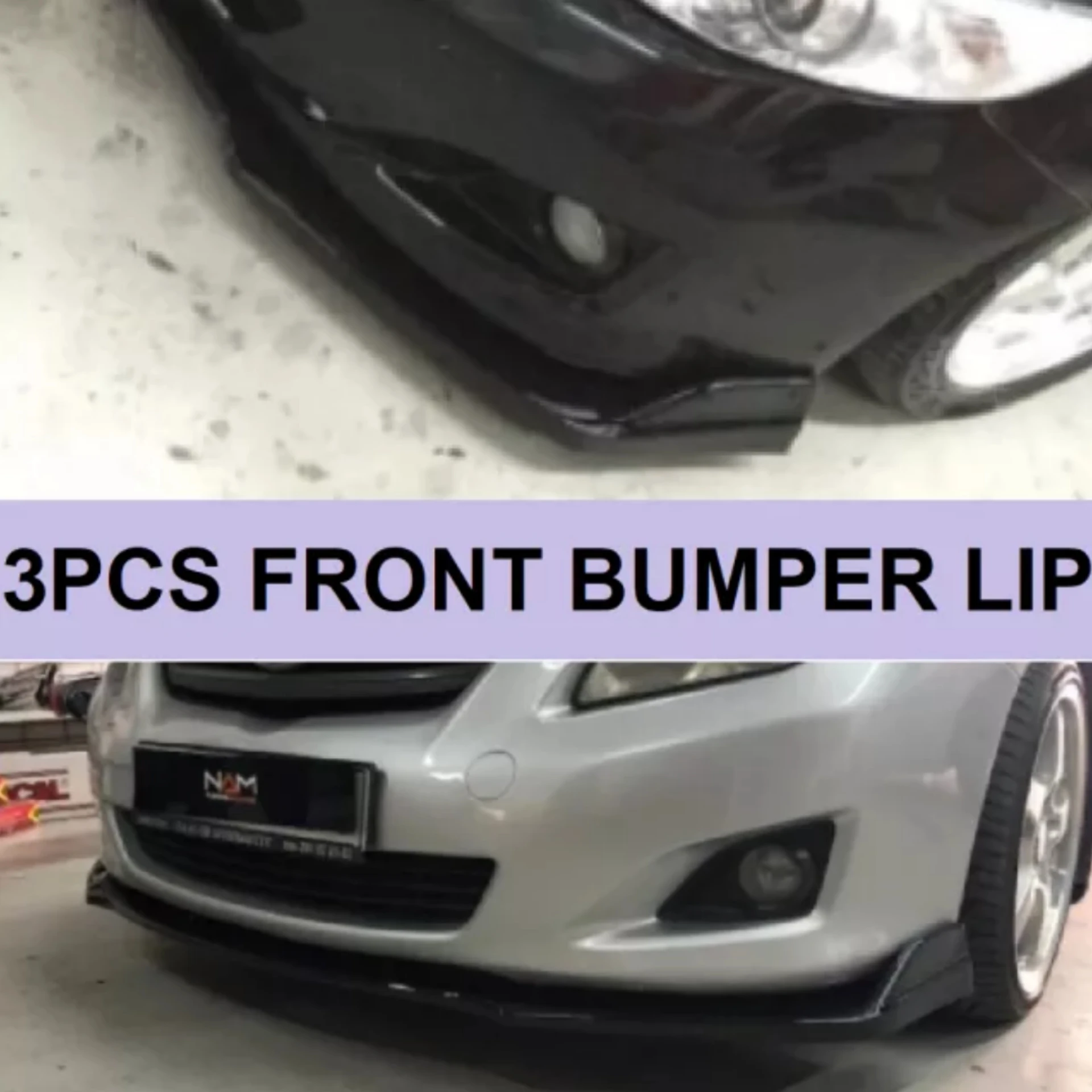 3 Pcs Front Bumper Lip For Toyota Corolla 2009 2014 Body Kit Car Accessories Spoiler Splitter Diffuser Bumper Exterior Parts