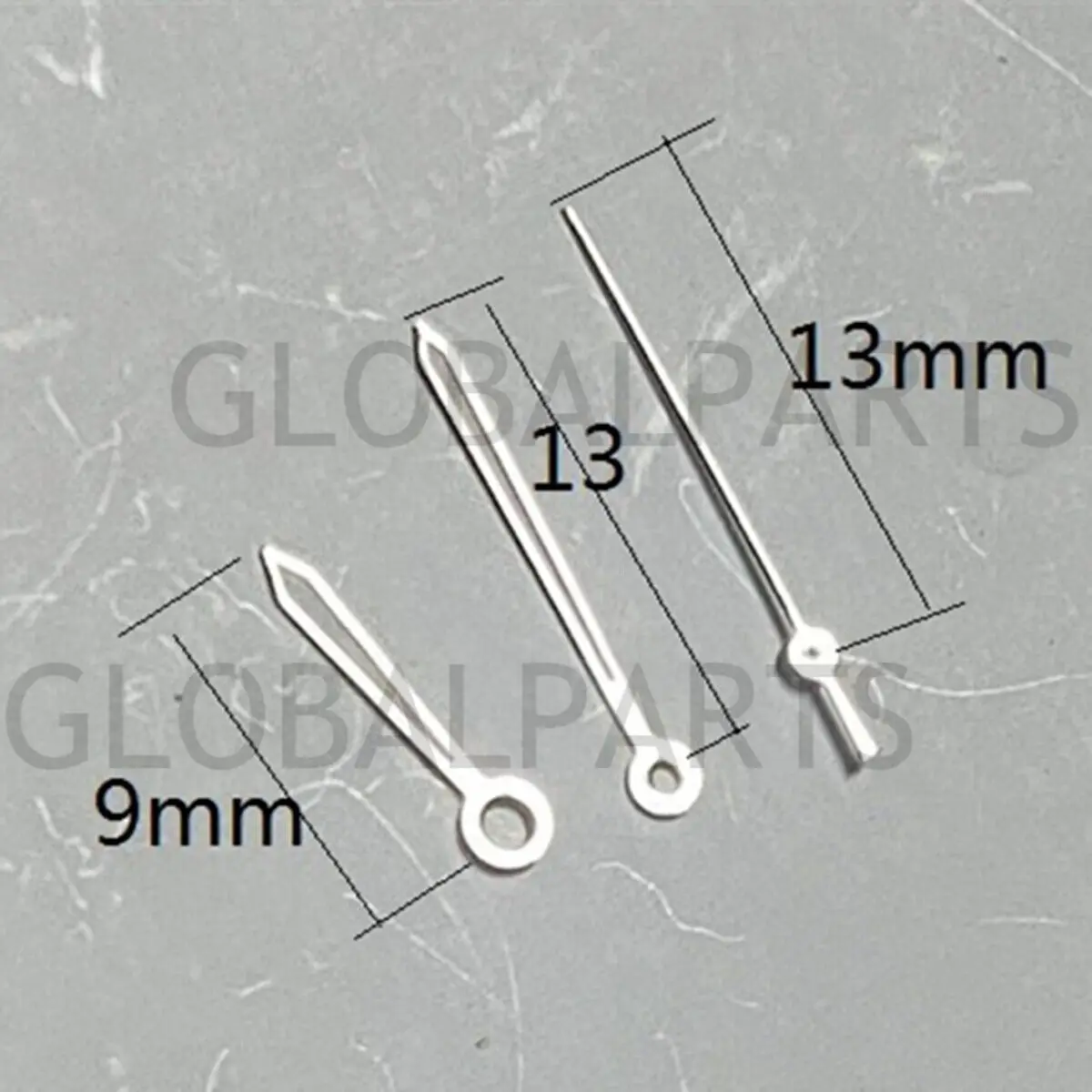 Arrow Shape Silver Trim 13mm Watch Hands