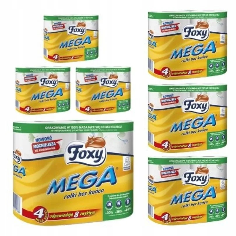 Foxy Mega toilet paper endless rolls (4 rolls) x 7 pieces