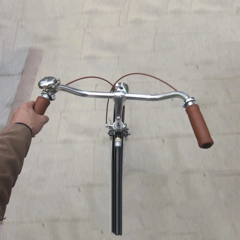 AliExpress NONE Retro Fixie Middle 25.4mm Clamp Diameter Handlebar Bicycle Aluminum Handle Bar About 52cm Length Vintage Bike Repair Parts