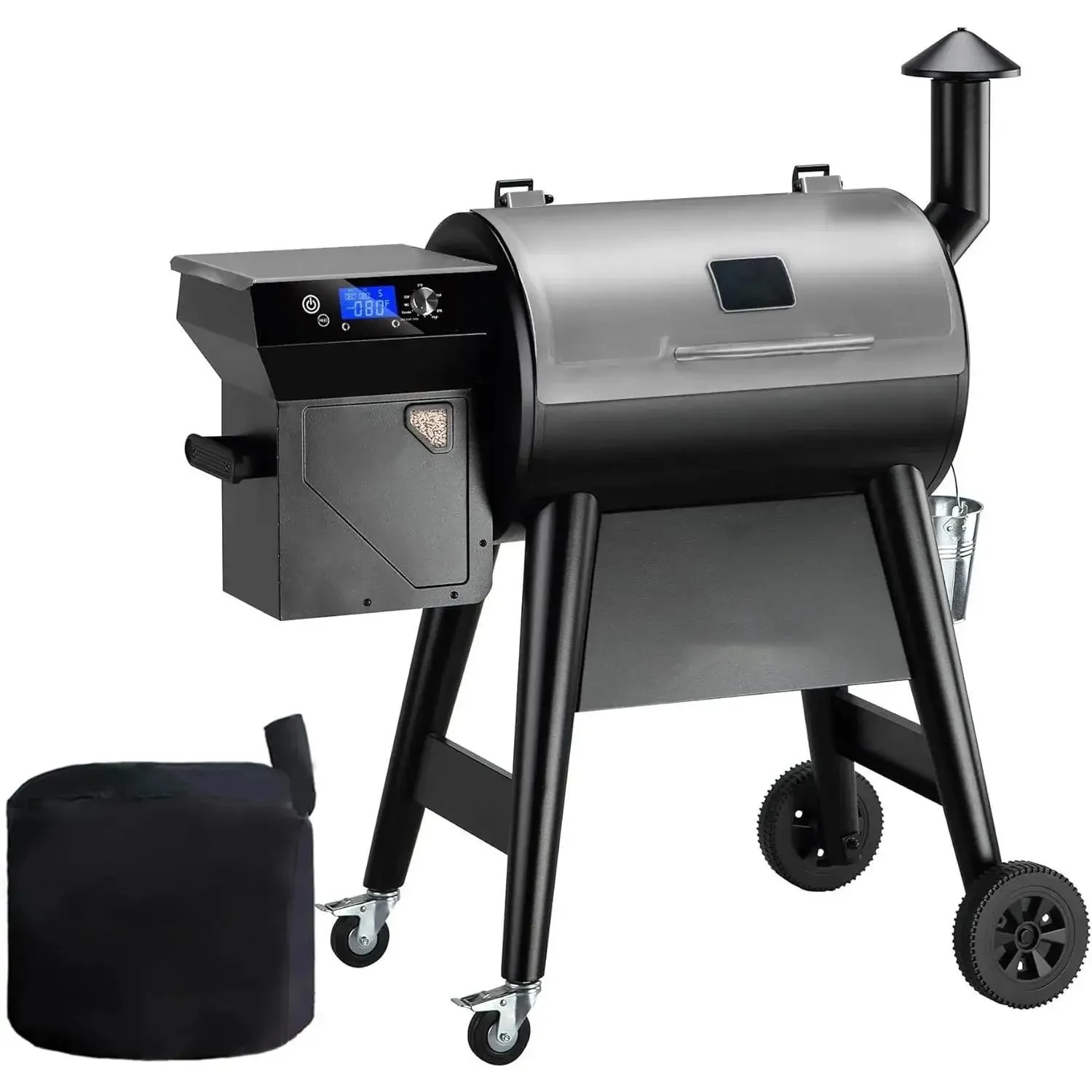 Newest Pellet Grill Smoker with PID 2.0 Controller, Meat Probes, Rain Cover, 450E