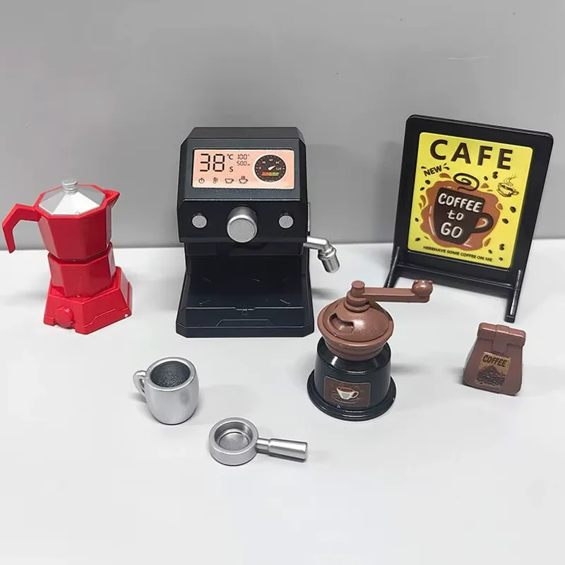 Simulation Mini Coffee Set for Dollhouse OB11 Micro Scene Miniature Coffee Maker Grinder Moka Pot Home Decor Desktop Ornament