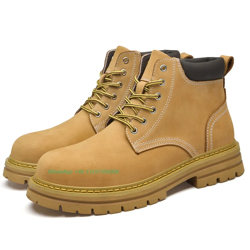 

Lady couples style yellow color high top boots sneaker ankle summer fall winter dress boots lace-up shoes footwear size 46