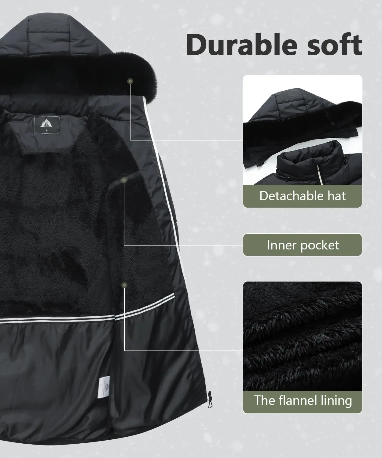 เสื้อโค้ทกันลมกันน้ำสำหรับผู้หญิง ฤดูหนาว บุขนเป็ด อุ่นหนา มีฮู้ด แฟชั่นเสื้อพัฟเฟอร์