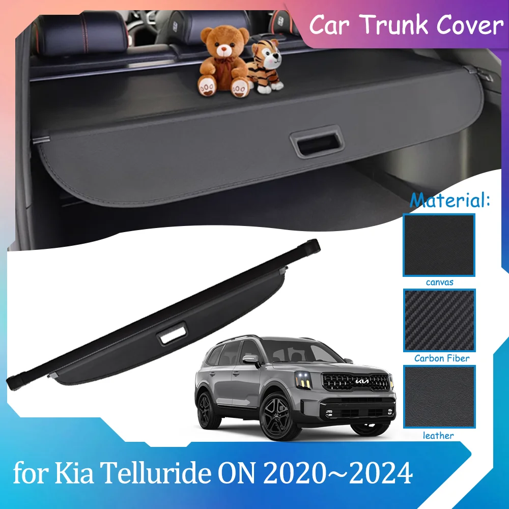 

Car Trunk Covers for Kia Telluride ON 2020~2024 2021 Luggage Curtain Shelter Privacy Partition Retractable Cargo Pad Accessories