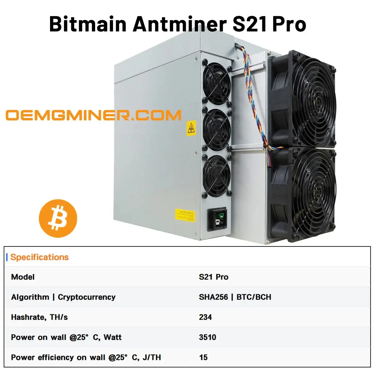 BUY 3 GET 2 FREE Bitmain Antminer S21 Pro 234T 3510W