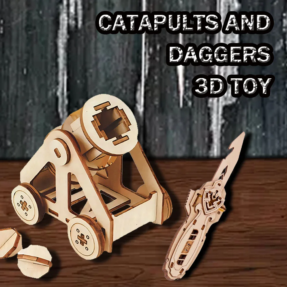 

Деревянная сборная игра-головоломка, катапульты и кинжалы, игрушечная модель, развивающие игрушки для детей, взрослых, мальчиков, украшения, подарок, головоломка «сделай сам»