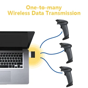 NETUM NT-M2 Portable Laser Wireless Barcode Scanner Reader USB 433MHz 256KB Flash Memory 3000 Bar Codes for Windows MAC