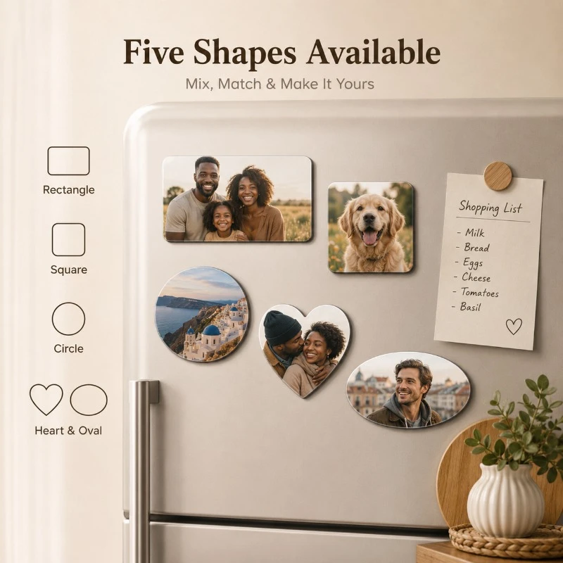 Custom Family Pet Photo Fridge Magnet Multi Scene Decor Kitchen Car Locker Anniversary Valentine Parent Kids Day Gift