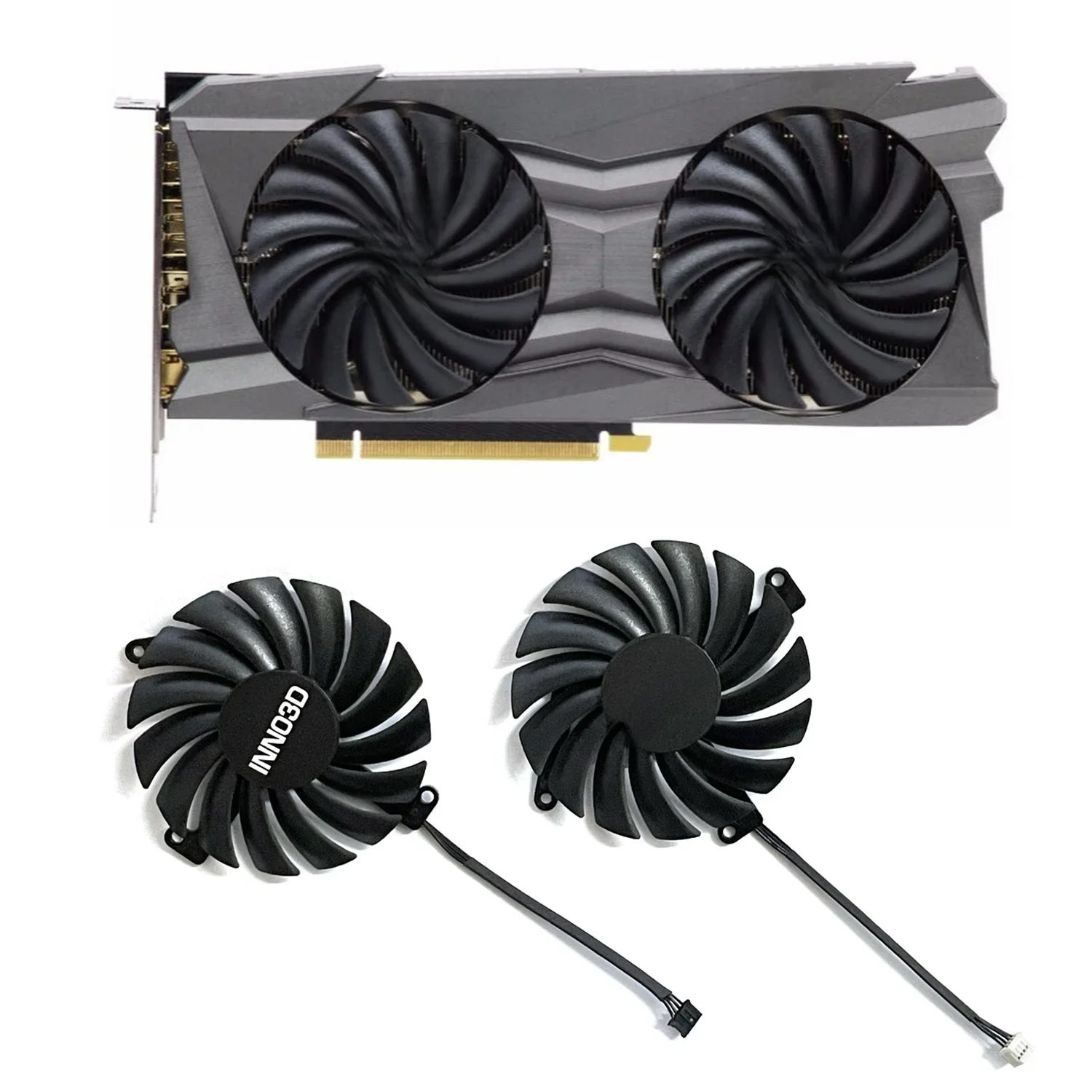 Dla Inno3D Geforce RTX 3050 3060 3060Ti 3070 3080 czarne złoto Extreme Edition wentylator karty graficznej 4pin DC 12V 0.35A CF-12915S 85mm — zdjęcie produktu 7