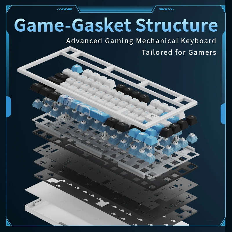 ATK V75 X çalışırken değiştirilebilir kablosuz mekanik klavye Bluetooth/2.4G mod 80 tuşları alüminyum üst kasa RGB ile oyun klavyesi