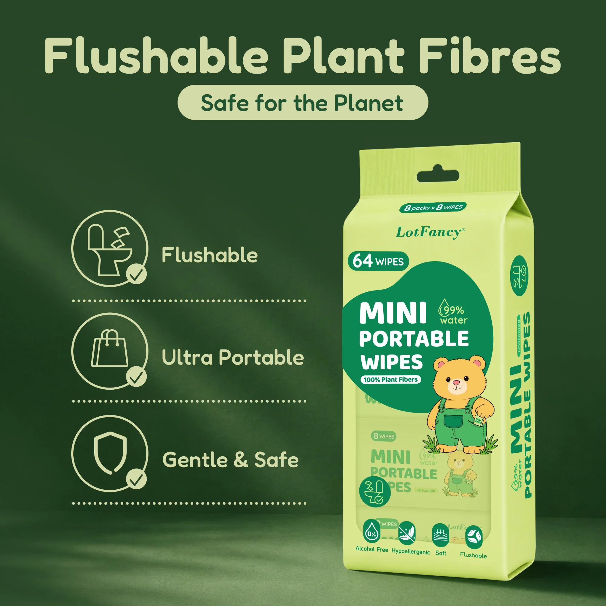 Mini Flushable Wet Wipes 4
