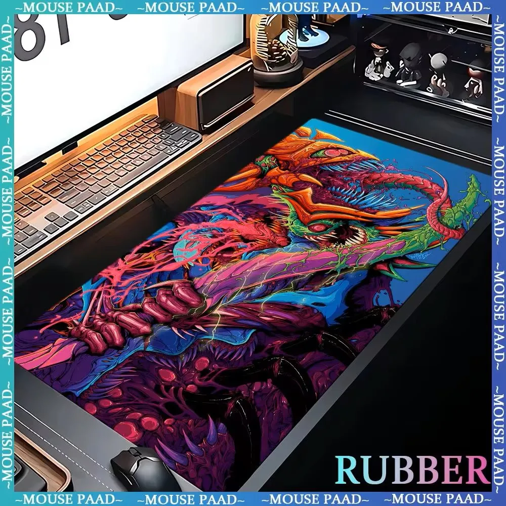 Computer cool mousepad game monster dragon computer pad 1200 x 600 art oversized mouse mat lock edge deskmat rubber keyboard pad